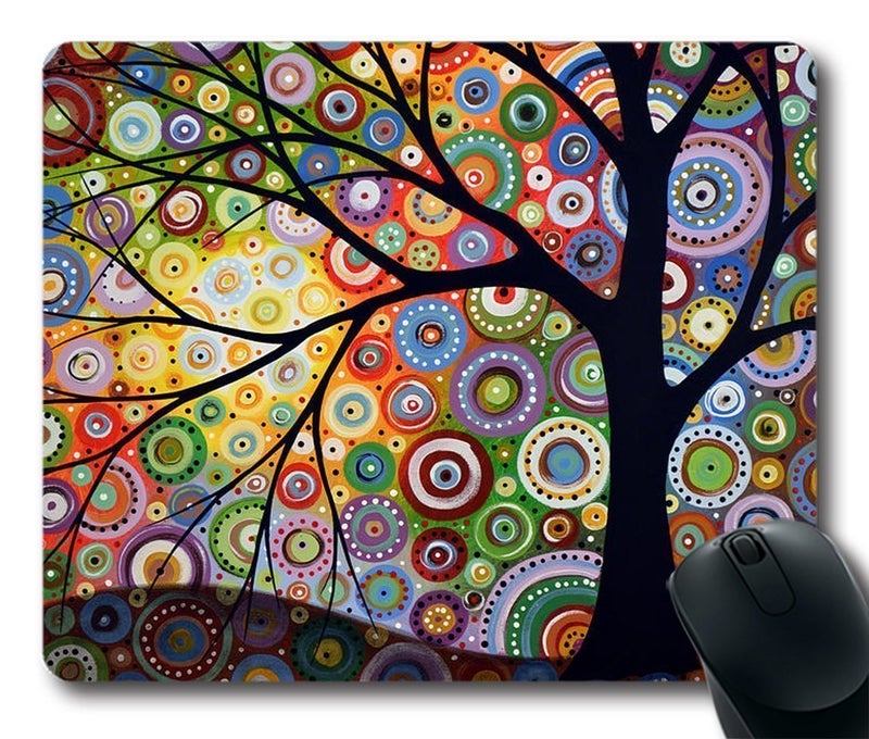 School Supplies Schoolsupplies Colored trees Picture Anti-Slip Laptop PC Mice Pad Mat Mousepad For Optical Laser Mouse - Image 1